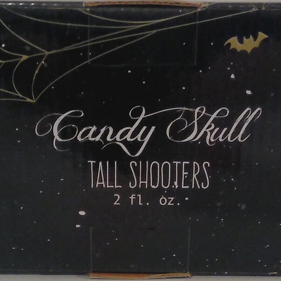 CANDY SKULL TALL SHOOTERS SHOT GLASSES Set of 4 NEW - Picture 6 of 8